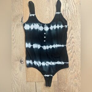 Black and White Tie-Dye Women's Top from M Fredric